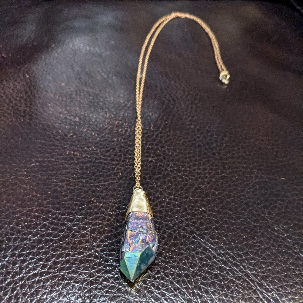 NWOT Colorful Mermaid Stone Gold Necklace